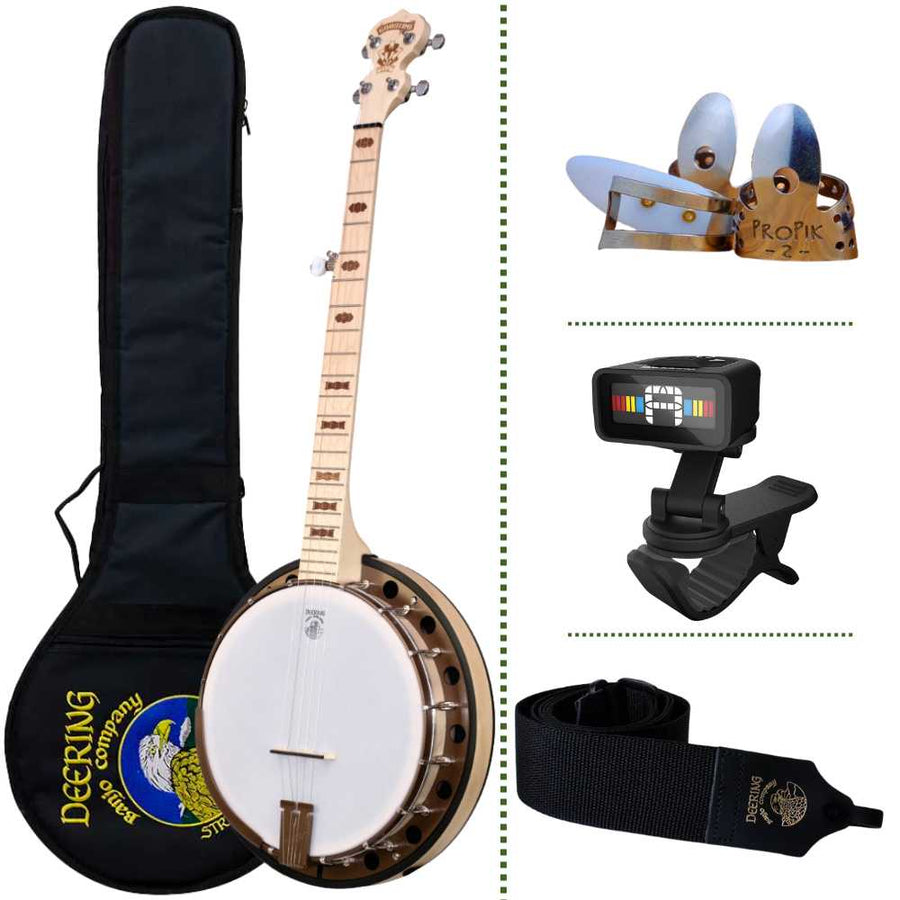 Bluegrass Banjo Beginner Package - Deering Goodtime Two Deering 5 String Banjos