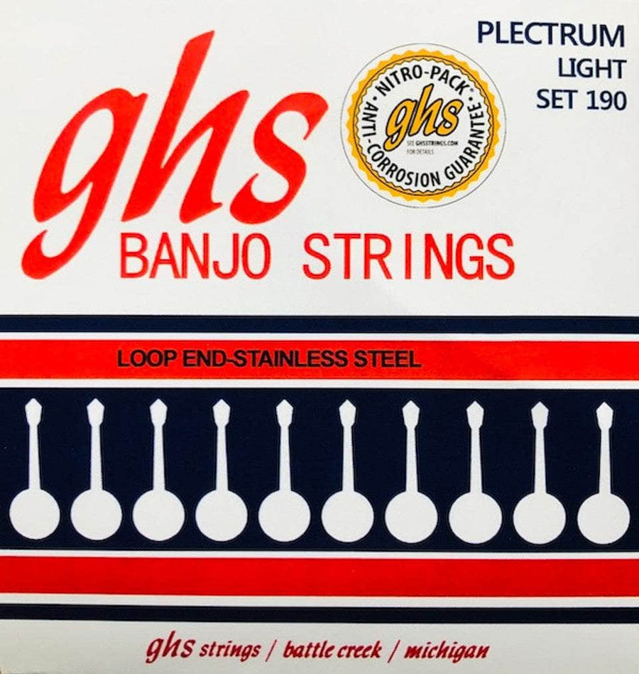 GHS Plectrum Light Set 190 GHS Banjo Strings