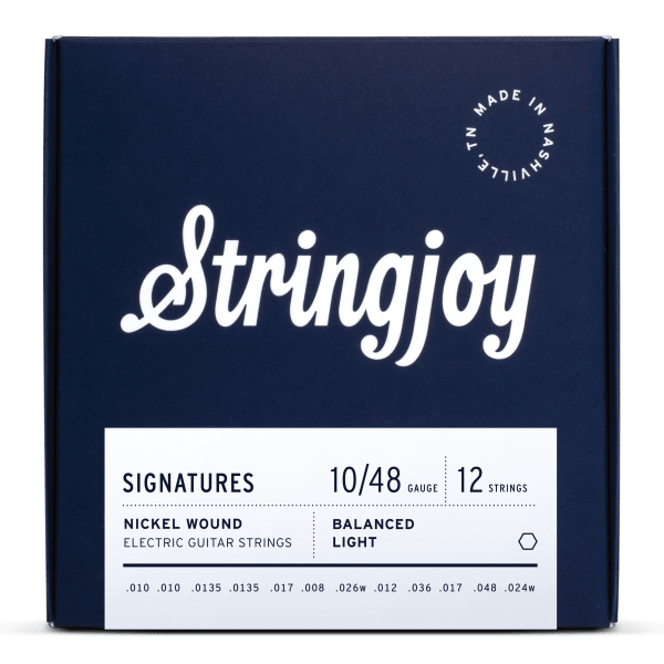 Stringjoy Signatures | 12 String Balanced Light Gauge (10-48) Nickel Wound Electric Guitar Strings Stringjoy Guitar Strings